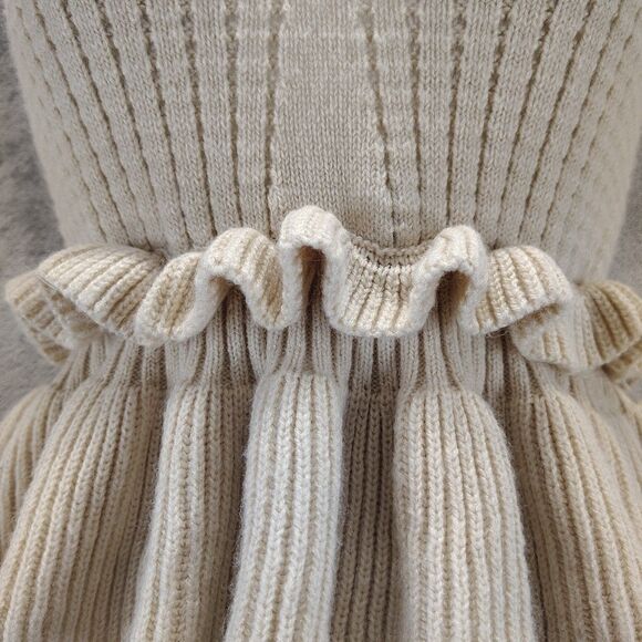 Unbranded Womens Cream Ivory Knit Cropped Peplum Crochet Tank Top Size S Boho - Picture 7 of 8